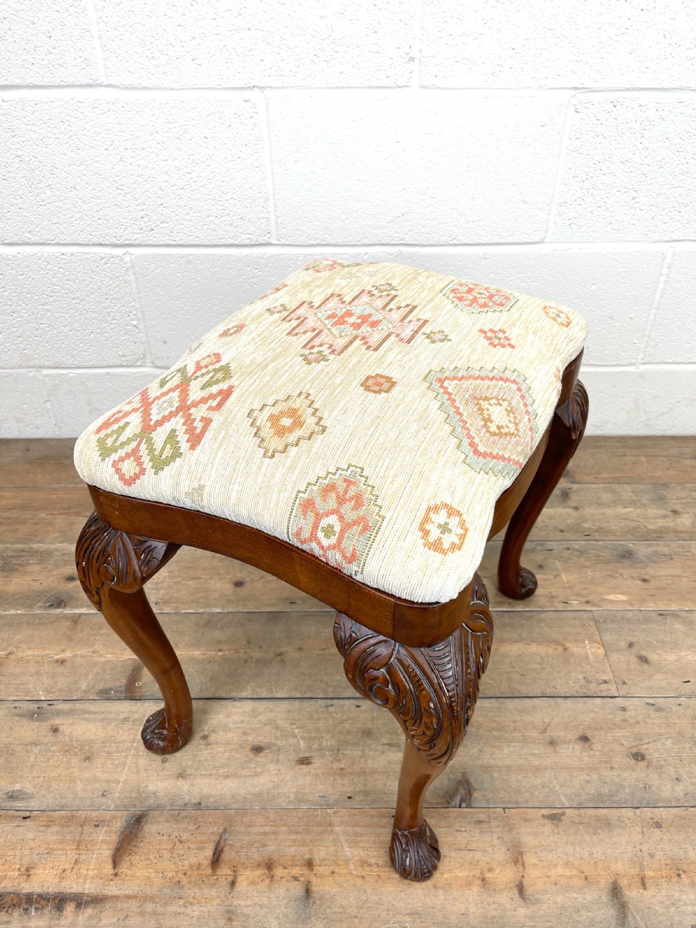 Late Victorian Carved Mahogany Stool View VIII