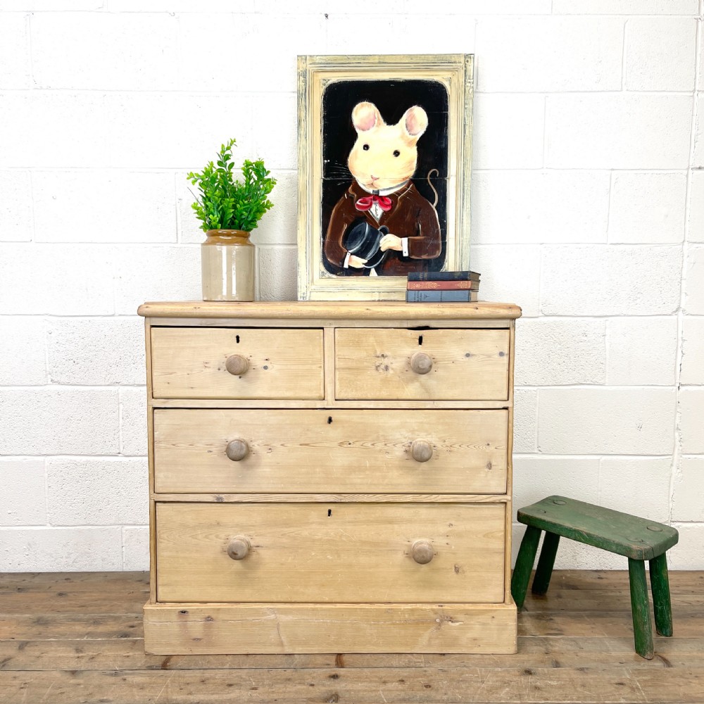 Rustic Antique Pine Chest of Drawers View II