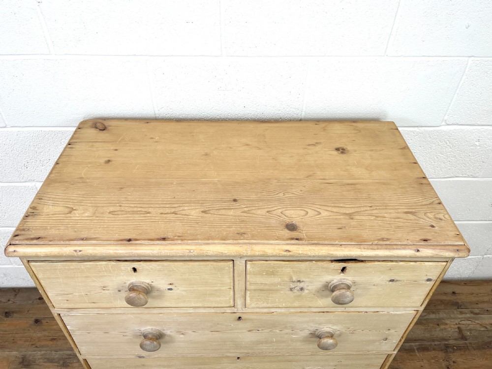 Rustic Antique Pine Chest of Drawers View V