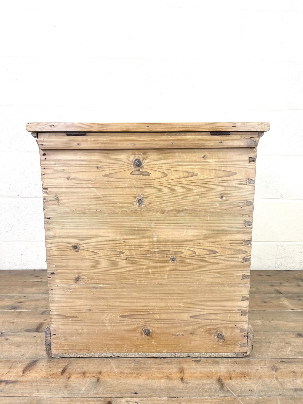 Antique Stripped Pine Storage Box or Trunk View IX