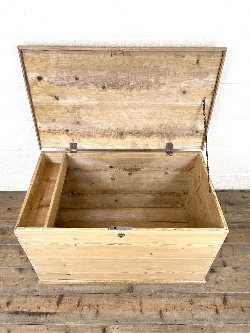 Antique Pine Trunk or Storage Chest View VII