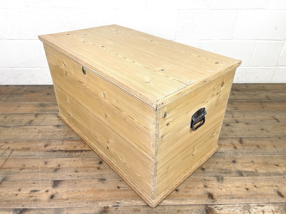 Antique Pine Trunk or Storage Chest View IX