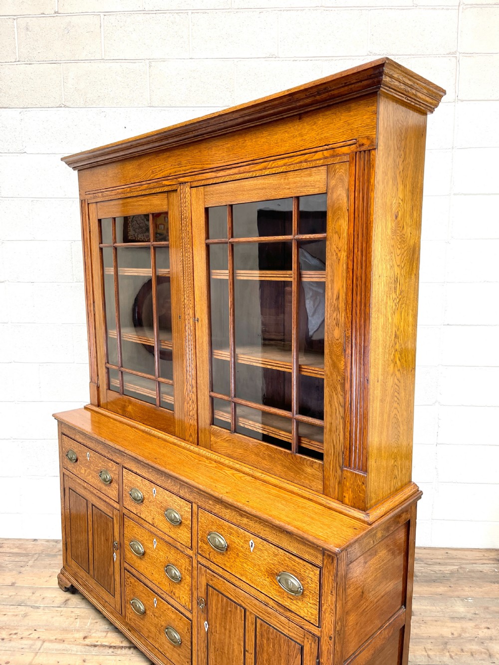 Antique 19th Century Glazed Oak Dresser View IX