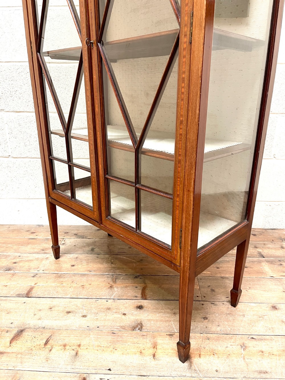 Edwardian Inlaid Mahogany Glass Display Cabinet View VIII