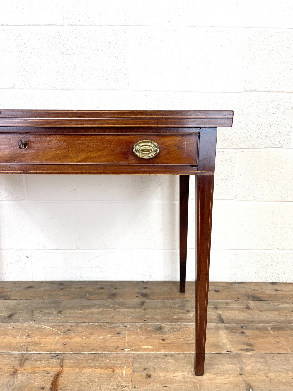 19th Century Mahogany Fold Over Tea Table View III
