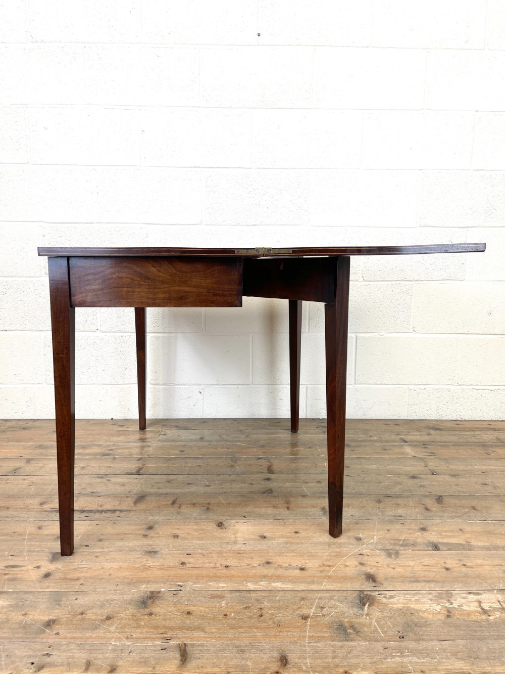 19th Century Mahogany Fold Over Tea Table View IX