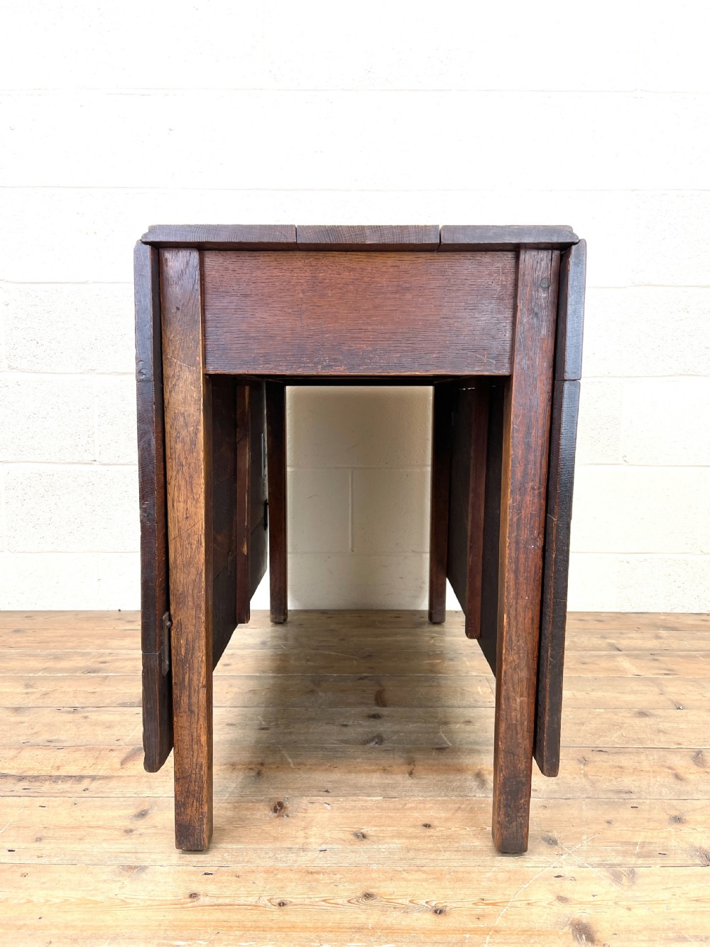 Antique Georgian Oak Drop Leaf Dining Table View II