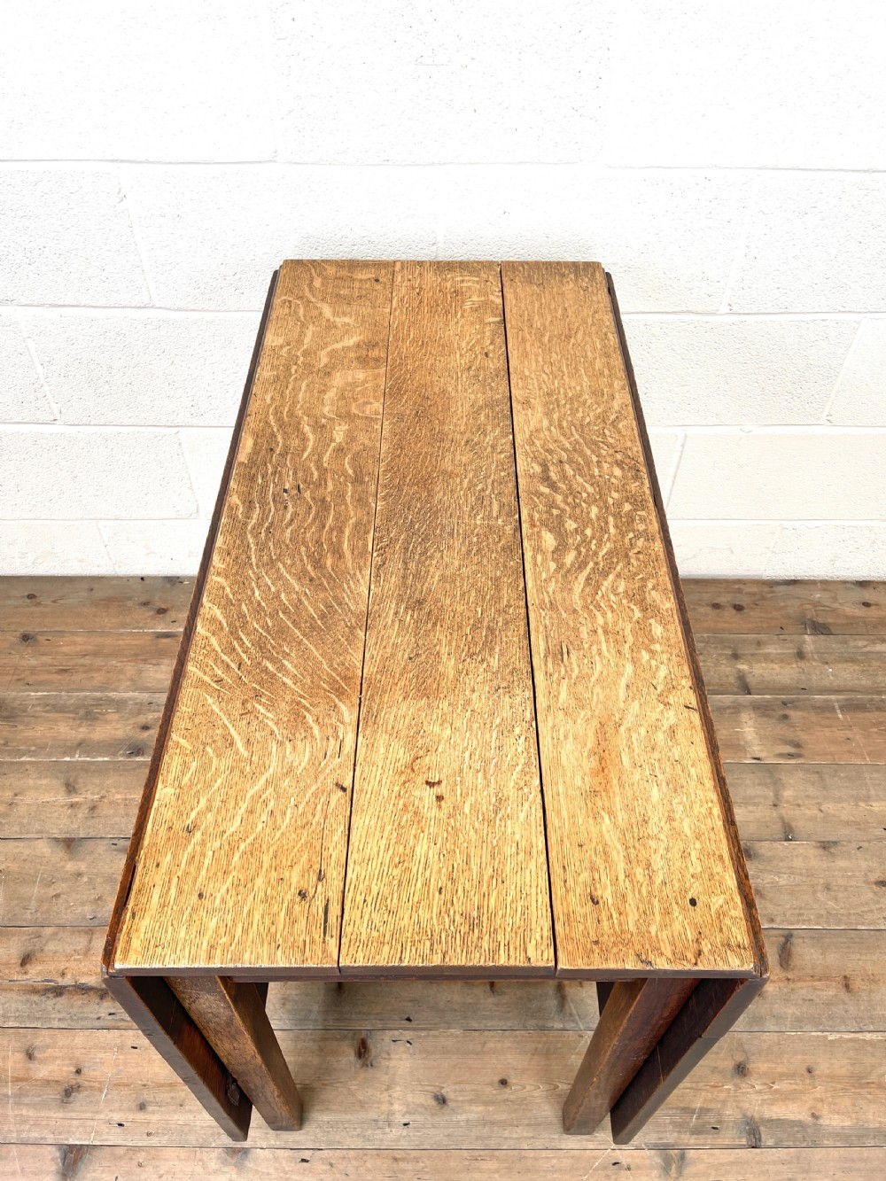 Antique Georgian Oak Drop Leaf Dining Table View IV