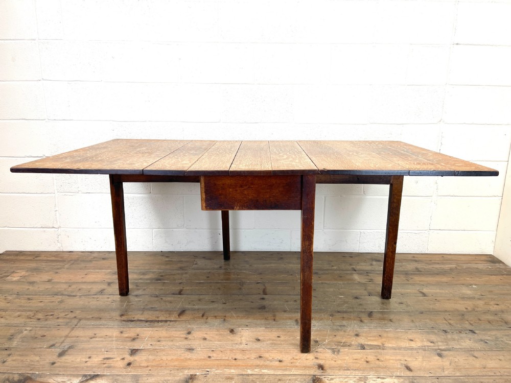 Antique Georgian Oak Drop Leaf Dining Table View VII