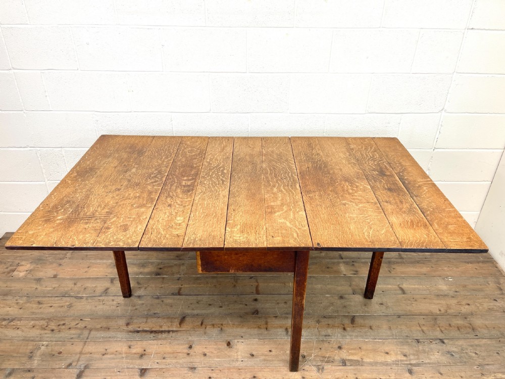 Antique Georgian Oak Drop Leaf Dining Table View VIII