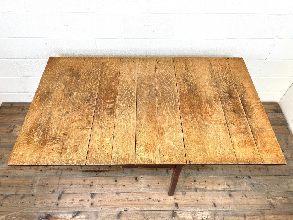 Antique Georgian Oak Drop Leaf Dining Table View IX