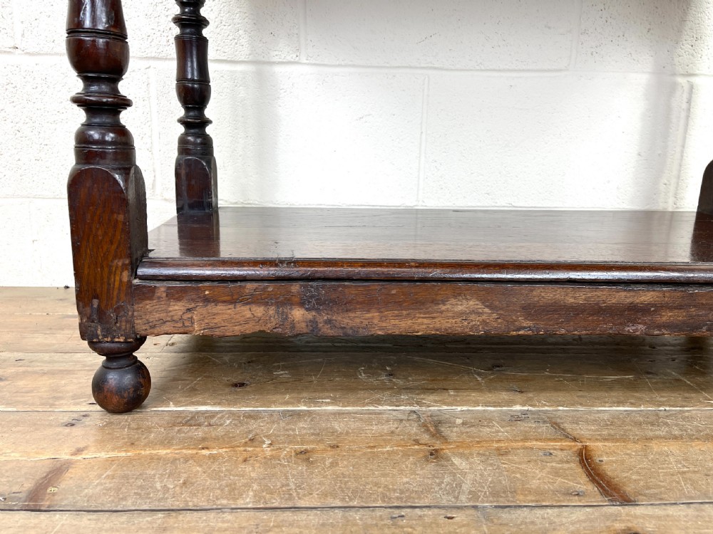 Victorian Carved Oak Two Drawer Side Table View VI