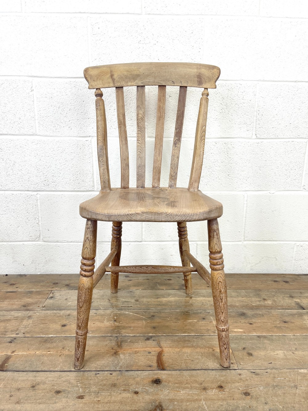 Set of Four Slat Back Antique Kitchen Chairs View IV