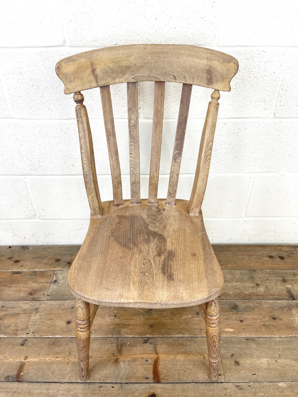 Set of Four Slat Back Antique Kitchen Chairs View V