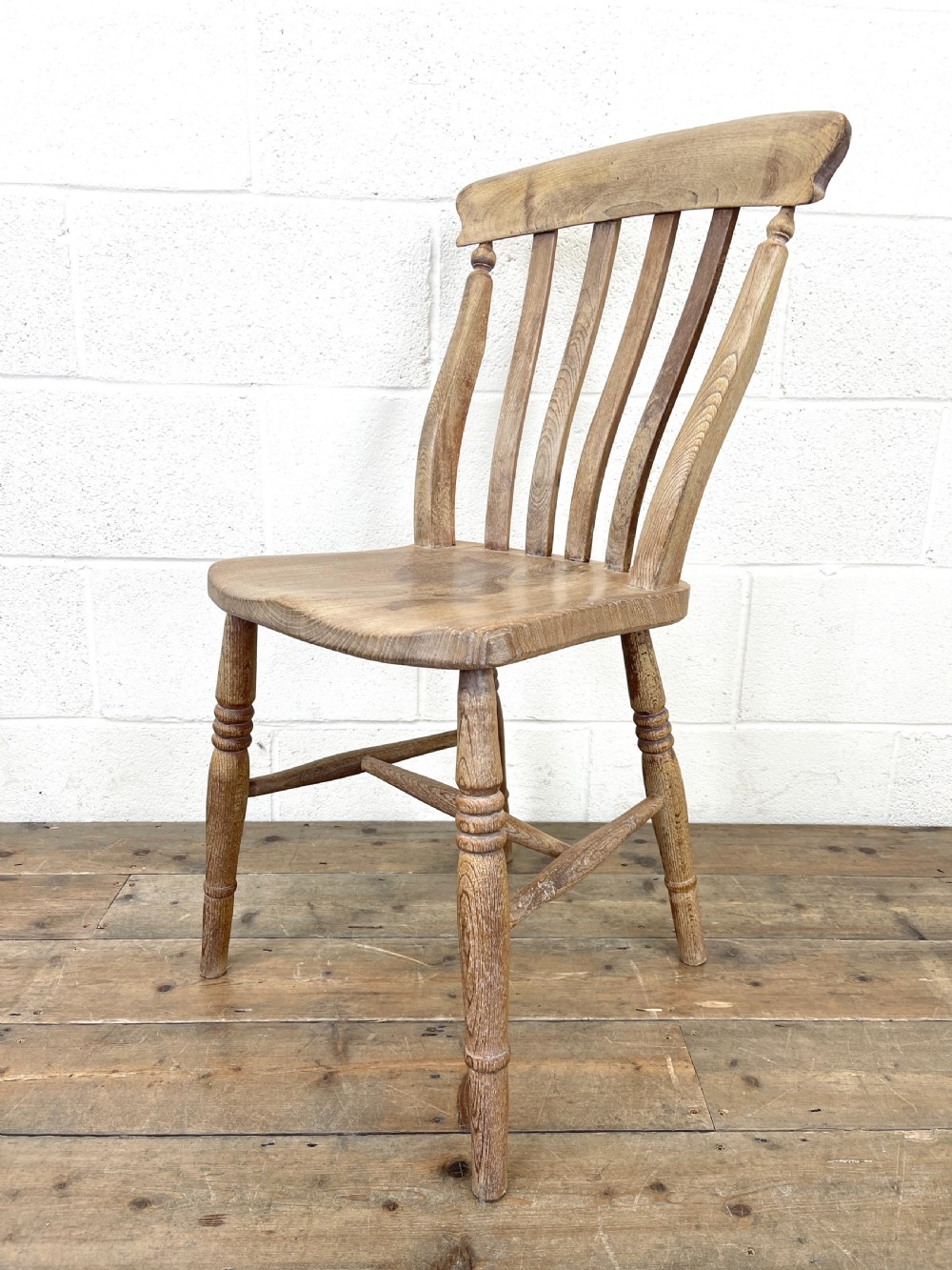 Set of Four Slat Back Antique Kitchen Chairs View VI
