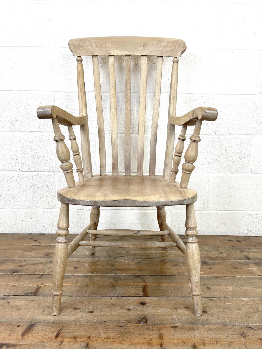 Set of Four Slat Back Antique Kitchen Chairs View VII