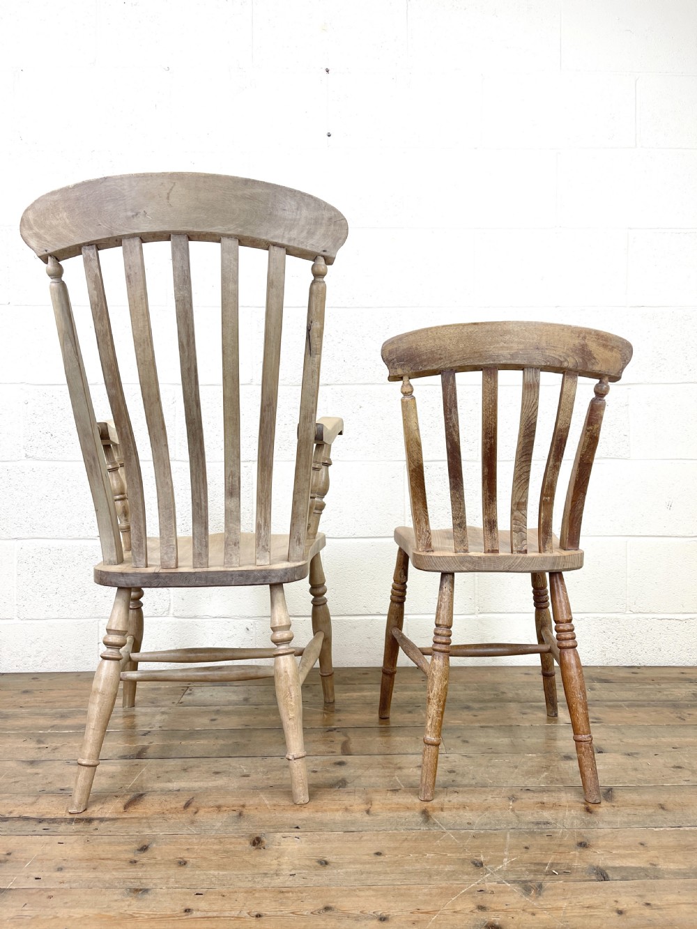 Set of Four Slat Back Antique Kitchen Chairs View X