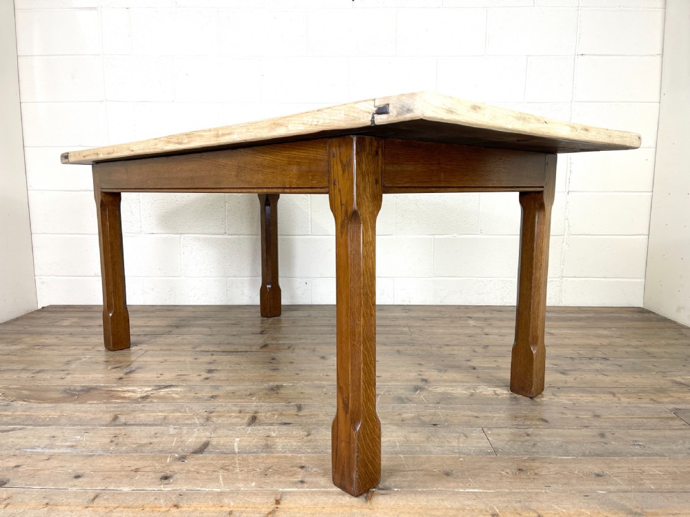 Antique Oak Scrub Top Kitchen Table View II