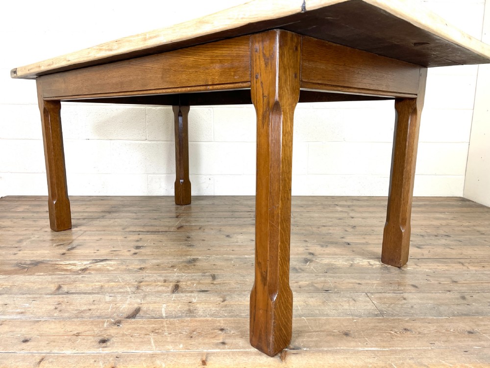 Antique Oak Scrub Top Kitchen Table View V