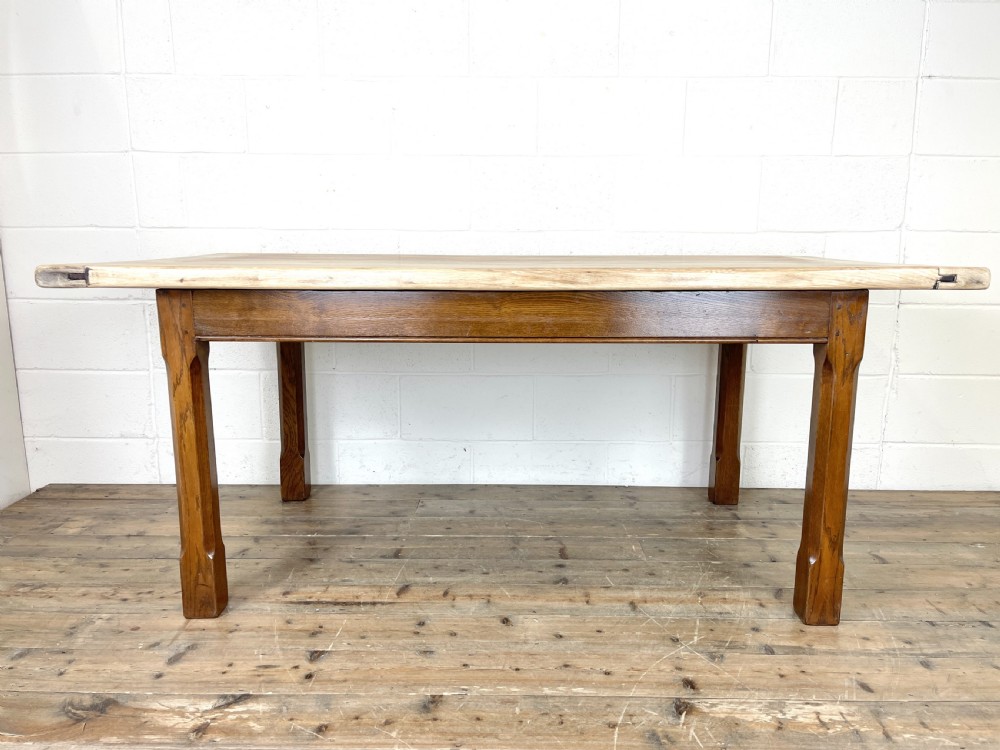 Antique Oak Scrub Top Kitchen Table View VI