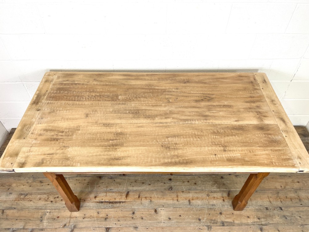 Antique Oak Scrub Top Kitchen Table View VII