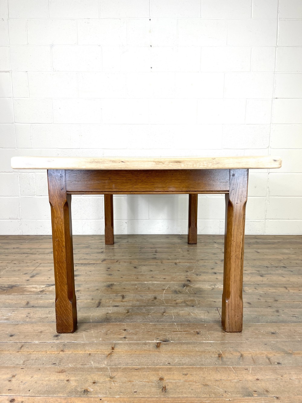 Antique Oak Scrub Top Kitchen Table View X
