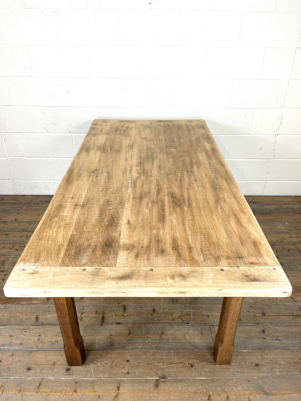 Antique Oak Scrub Top Kitchen Table View XI