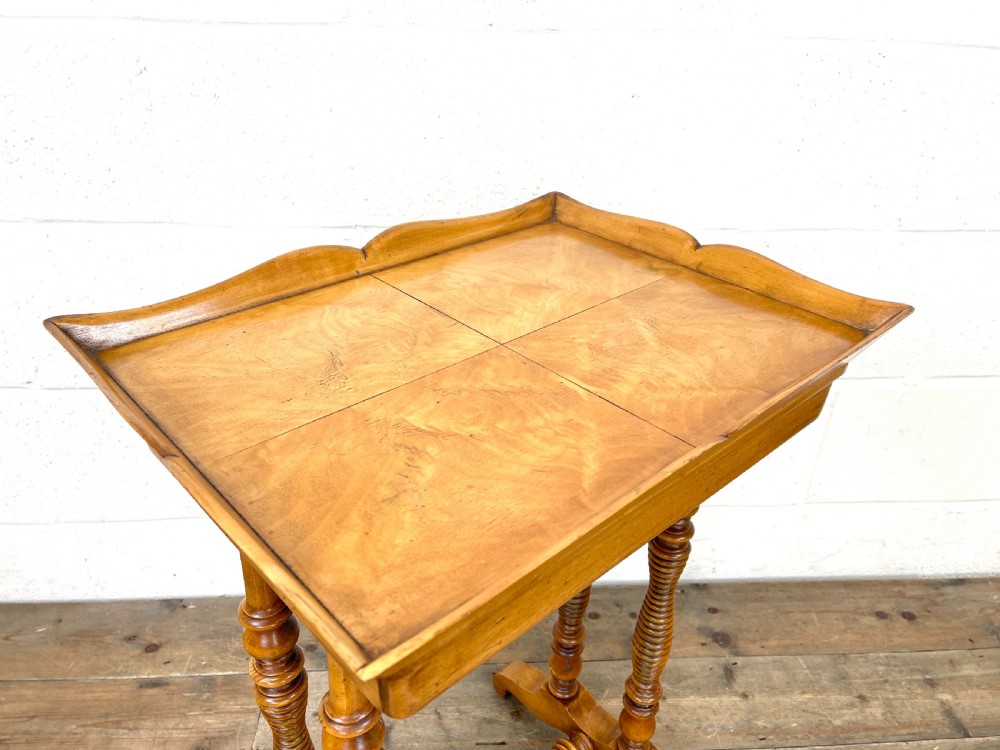 Antique Satin Birch Tray Top Side Table  View IV