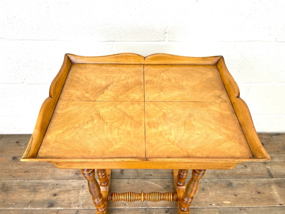 Antique Satin Birch Tray Top Side Table  View VIII