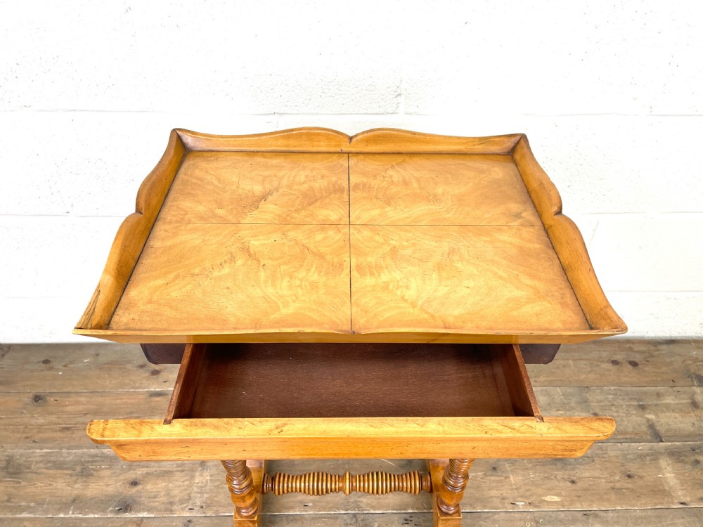 Antique Satin Birch Tray Top Side Table  View IX