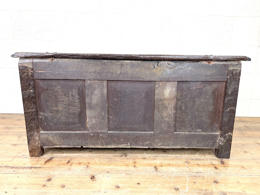 Antique 18th Century Carved Oak Coffer View IX