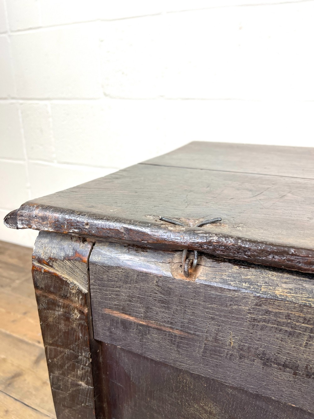 Antique 18th Century Carved Oak Coffer View X