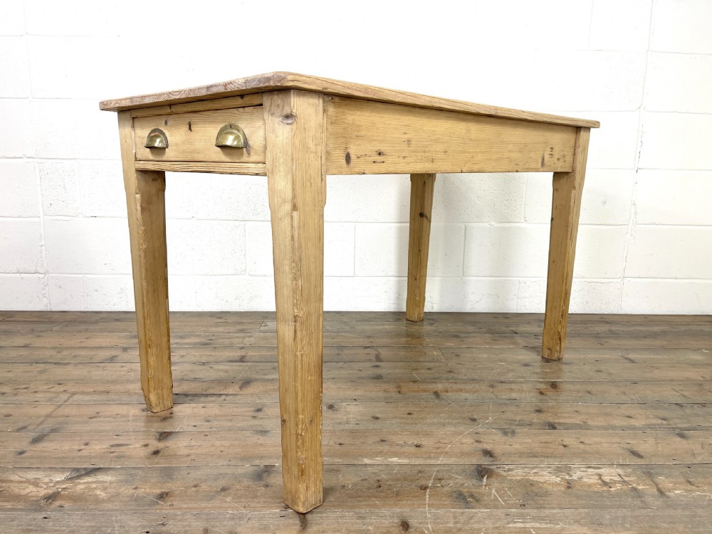 Antique Rustic Pine Farmhouse Kitchen Table View II