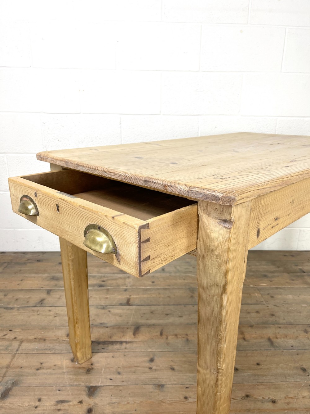 Antique Rustic Pine Farmhouse Kitchen Table View IV