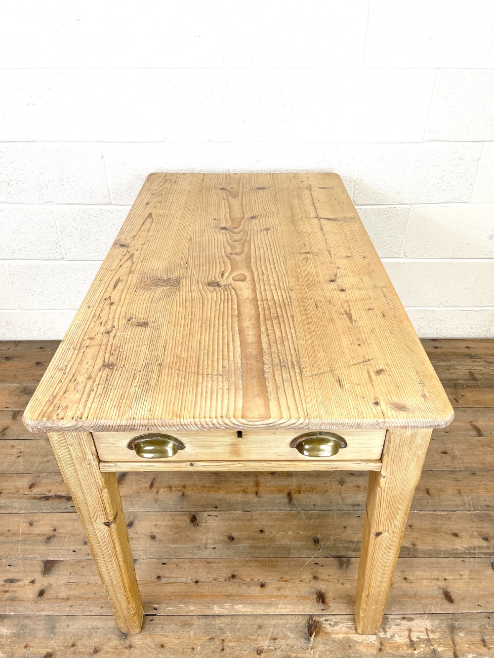 Antique Rustic Pine Farmhouse Kitchen Table View IX