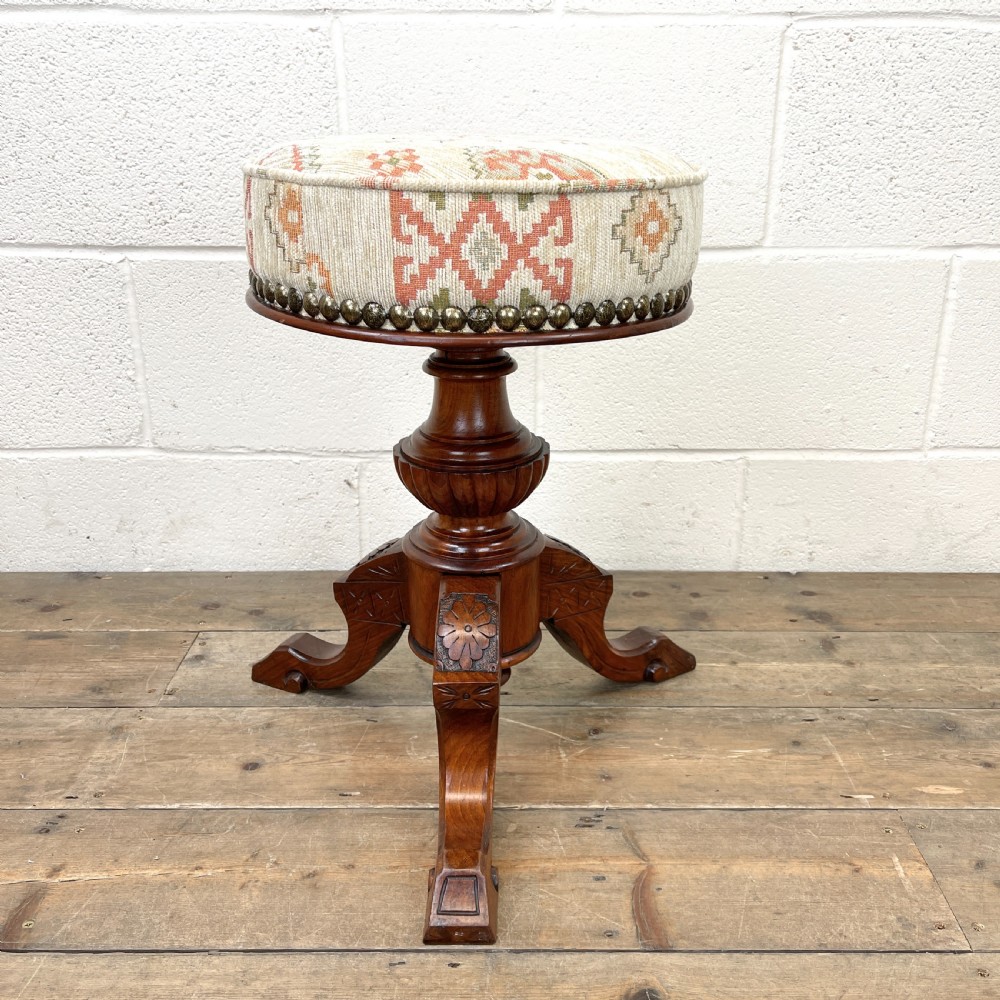Antique Rise and Fall Piano Stool