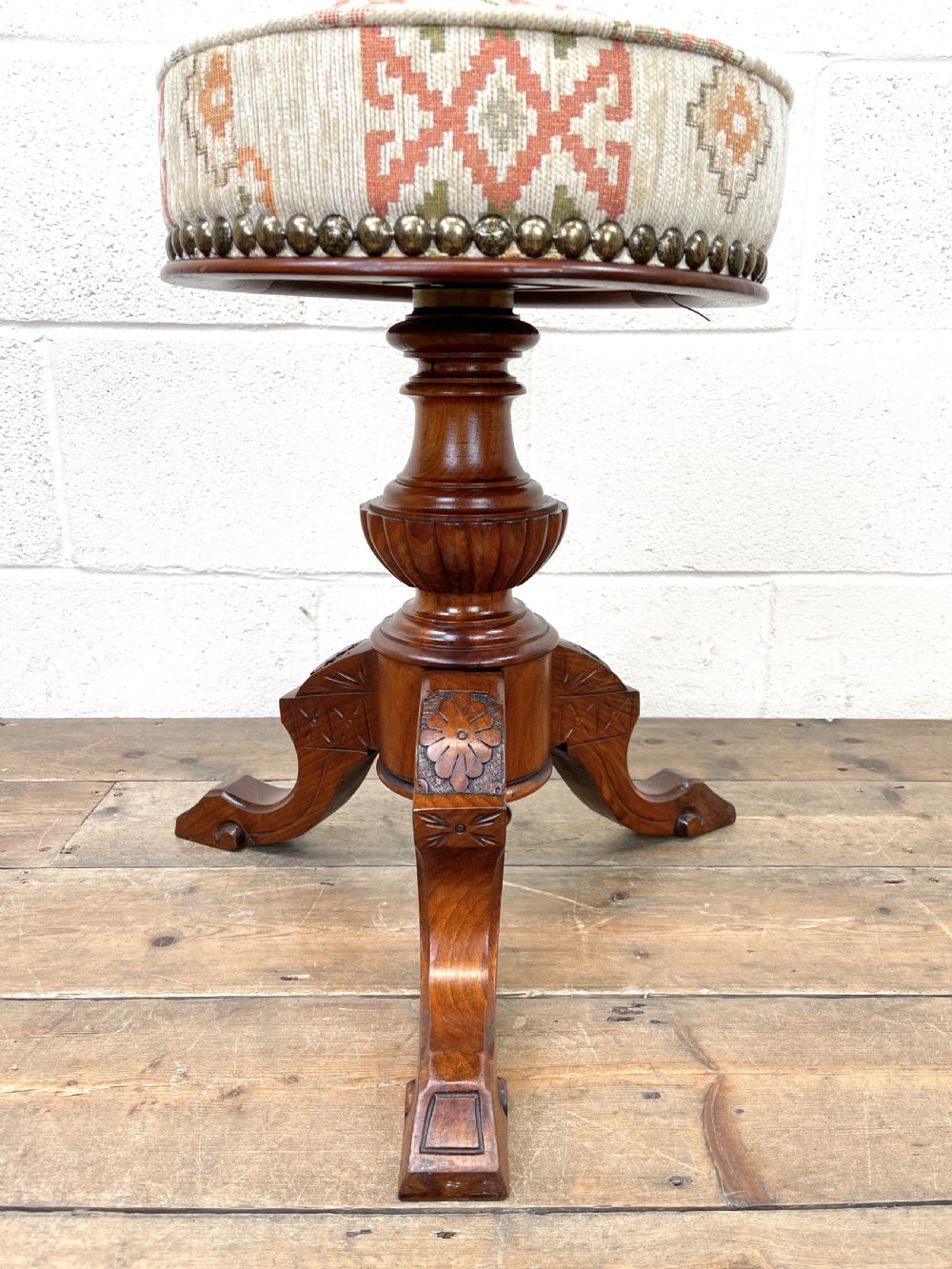 Antique Rise and Fall Piano Stool View IV