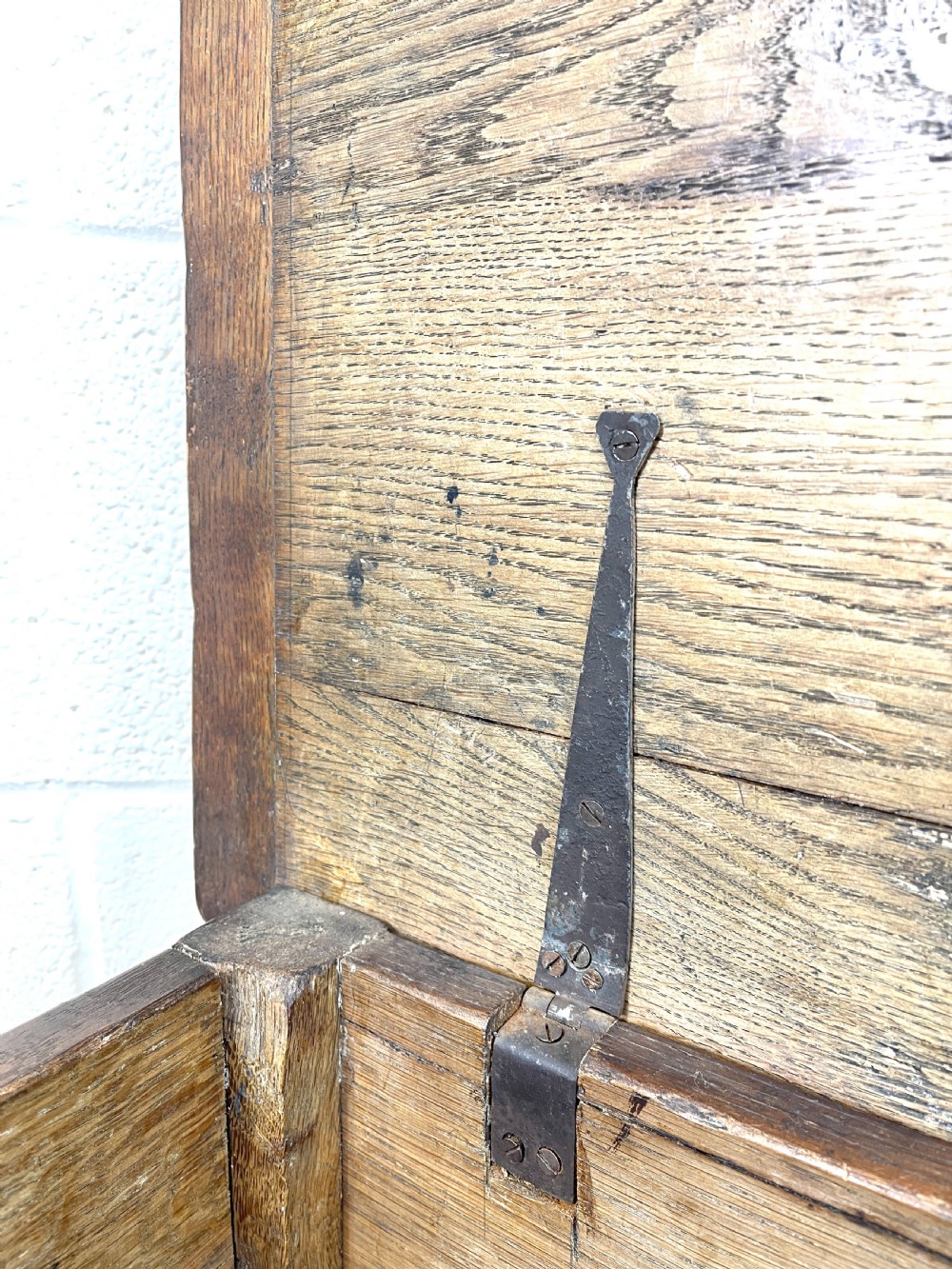 Antique Joined Oak Side Table with Storage View VI