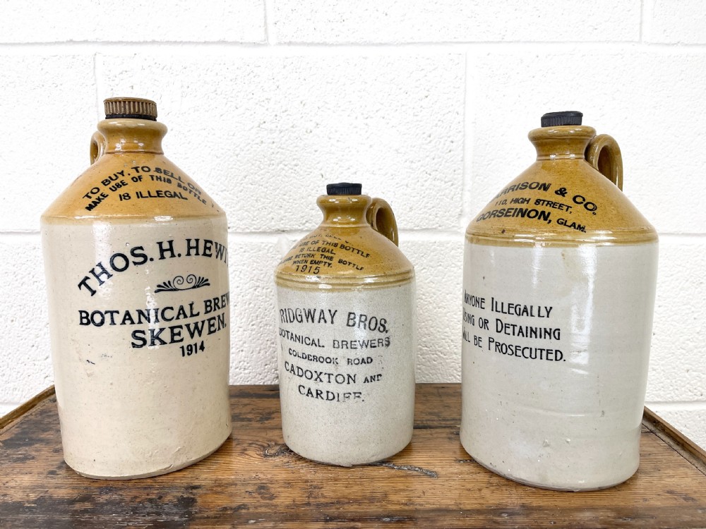 Three Welsh Stoneware Flagons View V