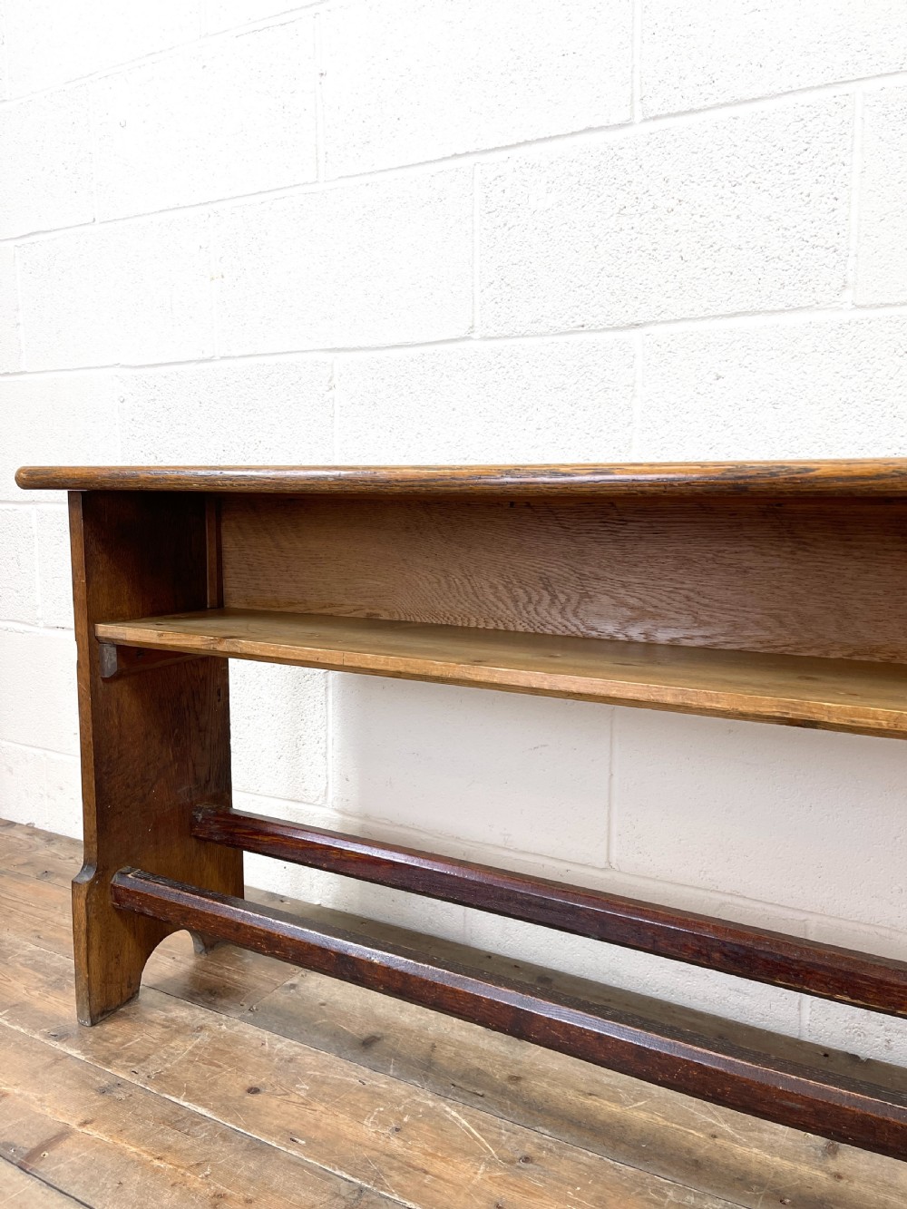 Antique Oak and Pine Porch Bench View VI