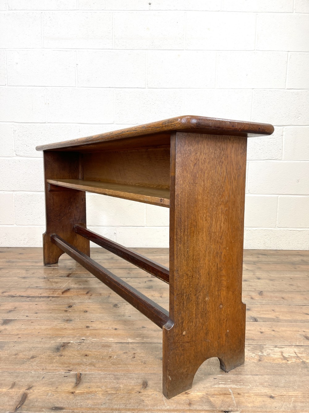 Antique Oak and Pine Porch Bench View VIII