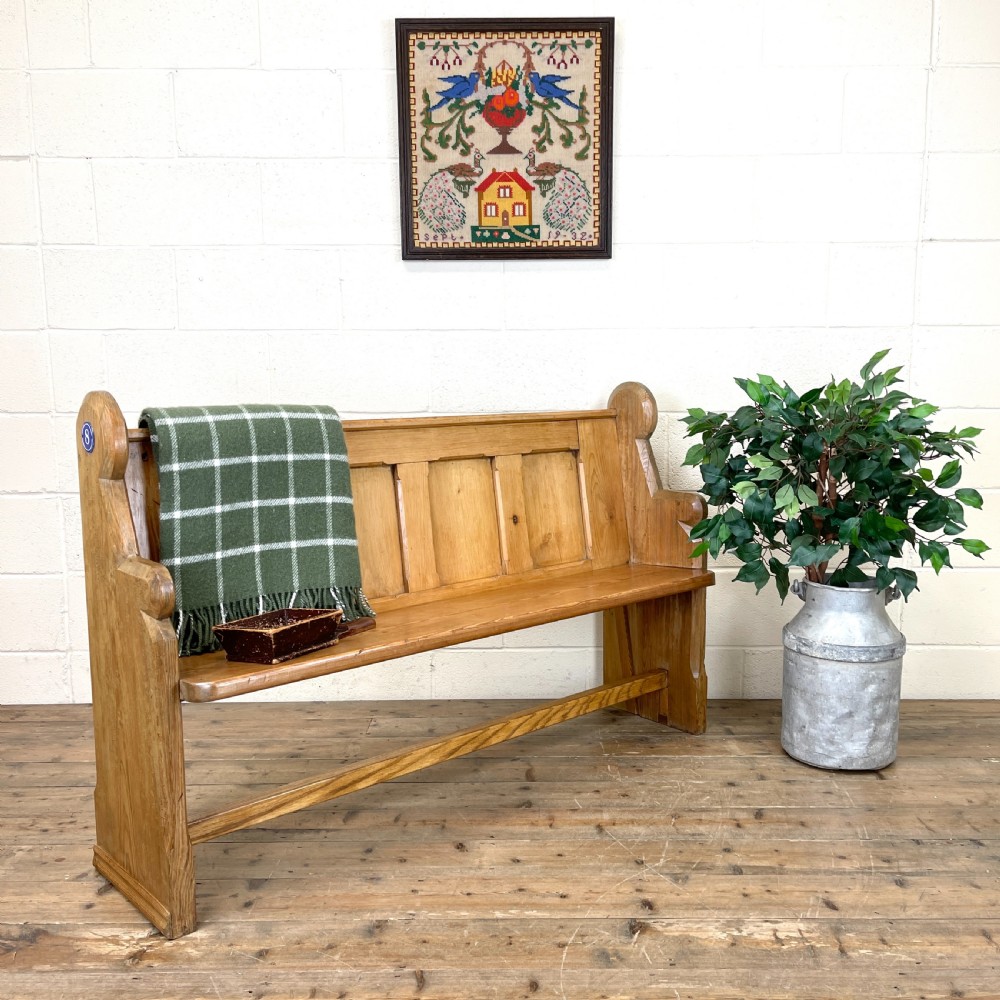 Rustic Antique Pine Pew View II