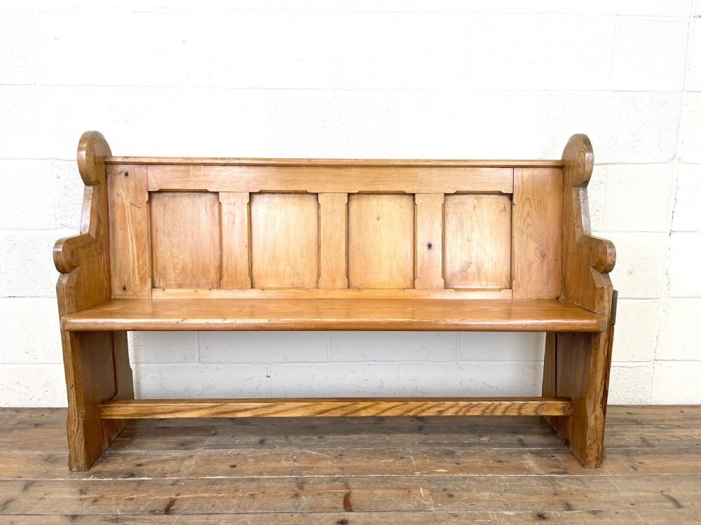Rustic Antique Pine Pew View III