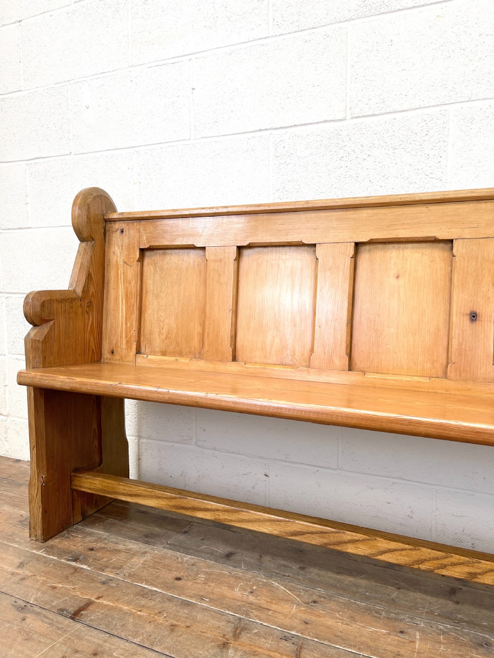 Rustic Antique Pine Pew View V