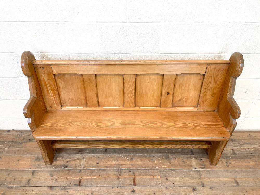 Rustic Antique Pine Pew View VIII