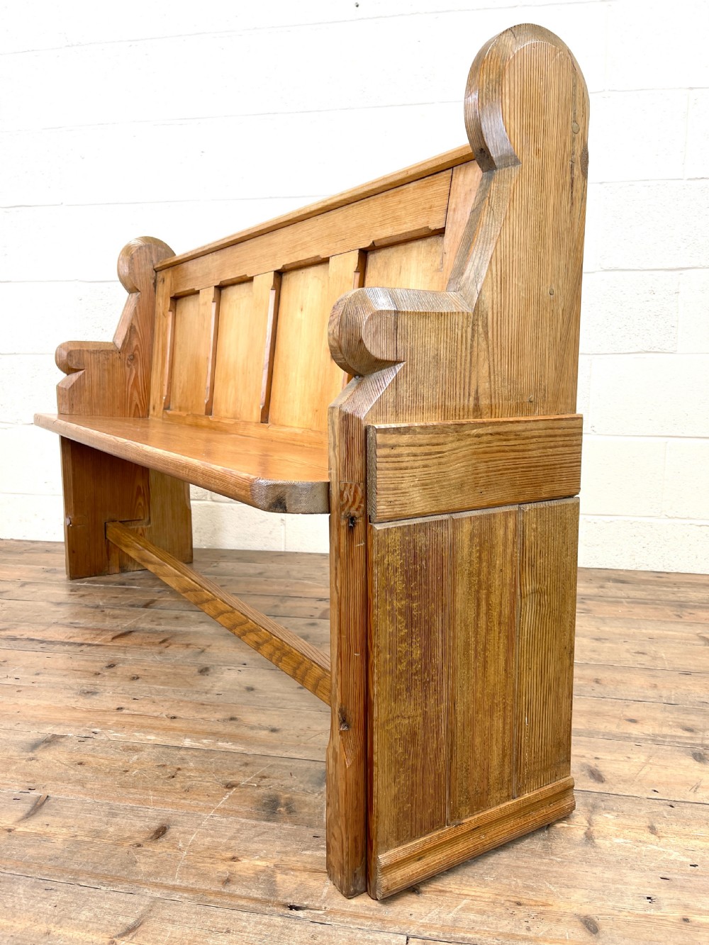 Rustic Antique Pine Pew View IX