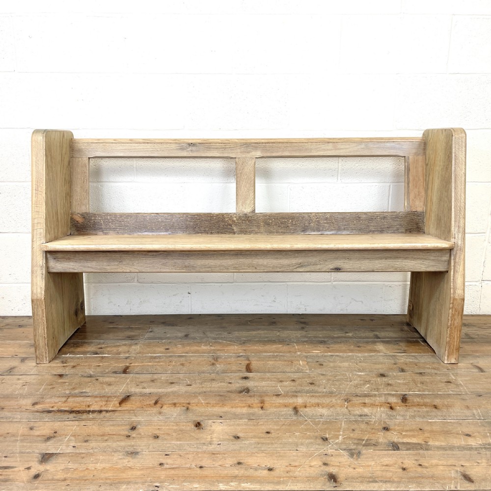 Rustic Oak Bench with Open Back