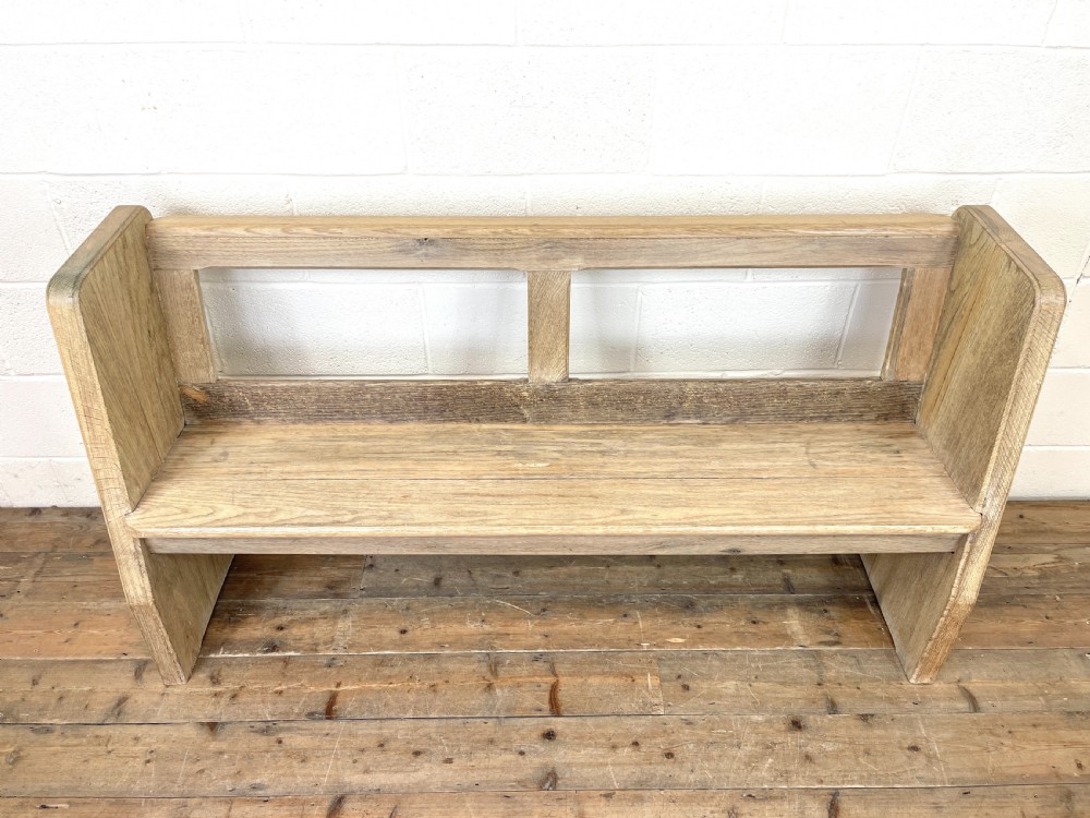Rustic Oak Bench with Open Back View III