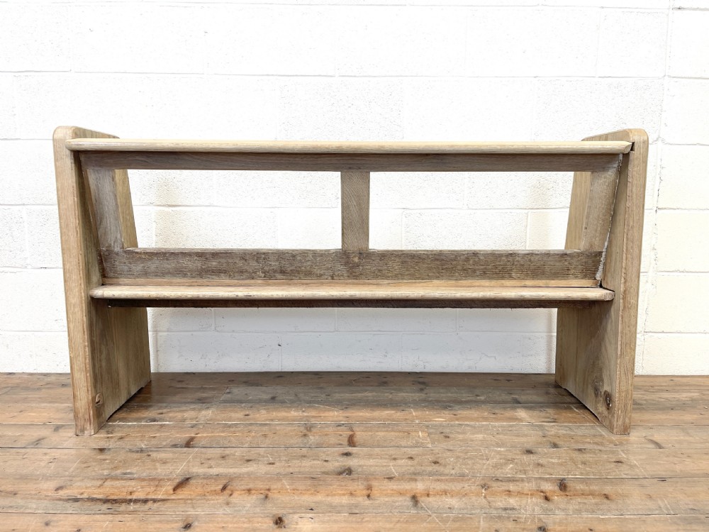 Rustic Oak Bench with Open Back View VII