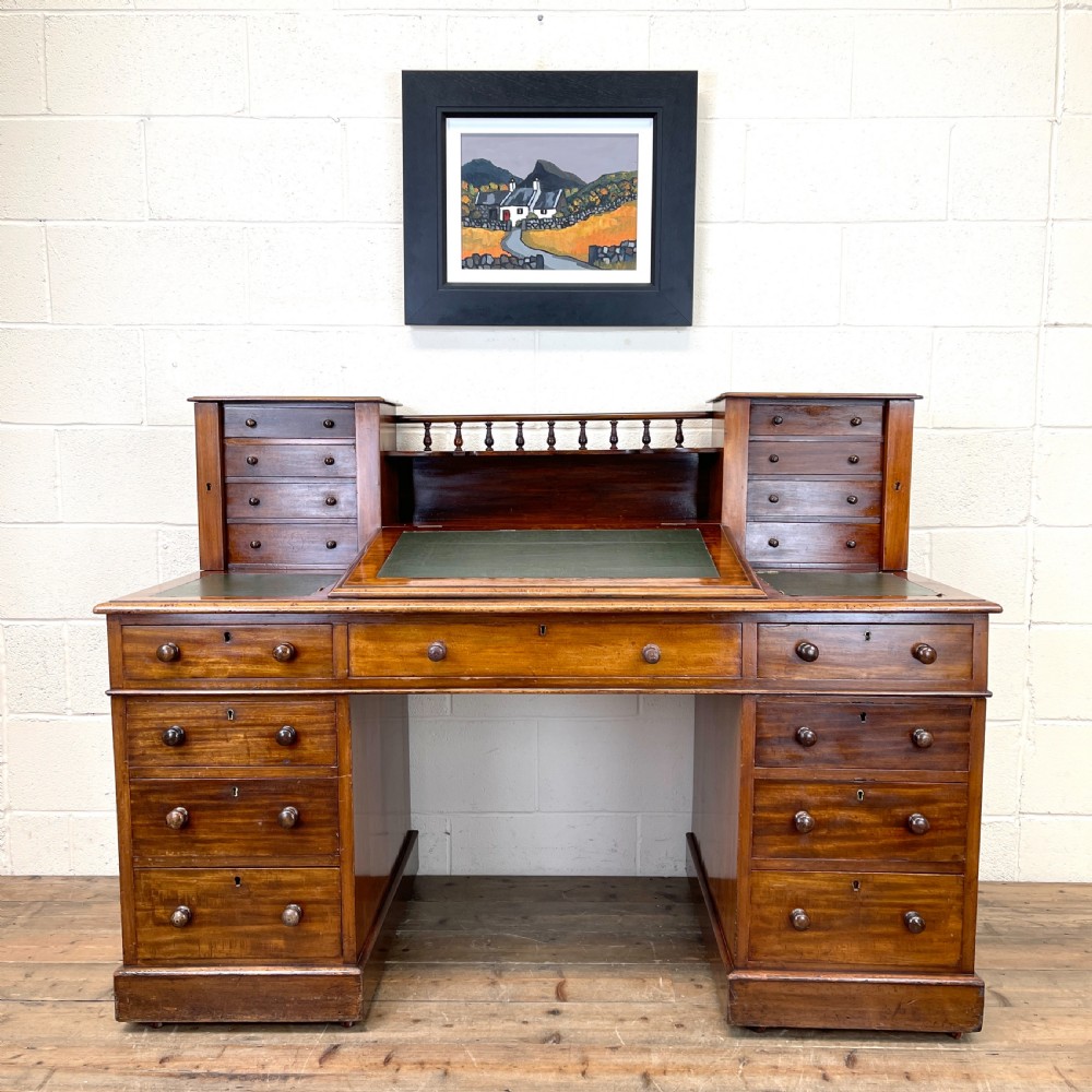 Large Victorian Mahogany Dickens Desk View VII